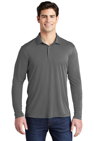 Sport-Tek Posi-UV Pro Long Sleeve Polo (Dark Smoke Grey)