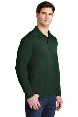 Sport-Tek Posi-UV Pro Long Sleeve Polo (Forest Green)