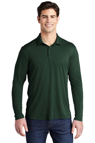 Sport-Tek Posi-UV Pro Long Sleeve Polo (Forest Green)