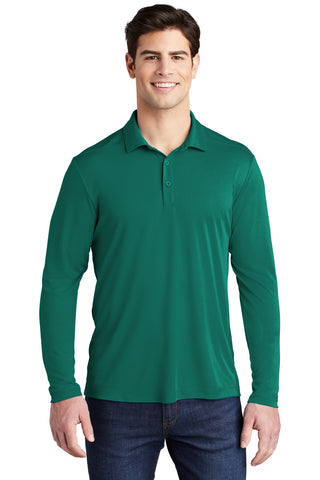 Sport-Tek Posi-UV Pro Long Sleeve Polo (Marine Green)