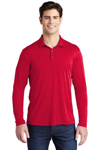 Sport-Tek Posi-UV Pro Long Sleeve Polo (True Red)