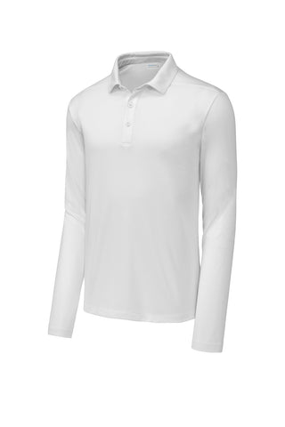 Sport-Tek Posi-UV Pro Long Sleeve Polo (White)