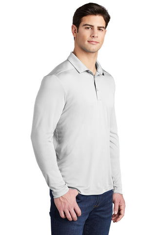 Sport-Tek Posi-UV Pro Long Sleeve Polo (White)