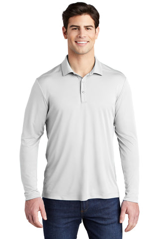 Sport-Tek Posi-UV Pro Long Sleeve Polo (White)