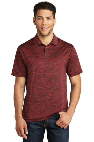 Sport-Tek PosiCharge Electric Heather Polo (Deep Red-Black Electric)