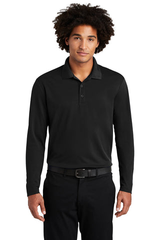 Sport-Tek PosiCharge RacerMesh Long Sleeve Polo (Black)