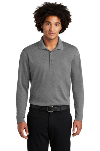 Sport-Tek PosiCharge RacerMesh Long Sleeve Polo (Grey Heather)