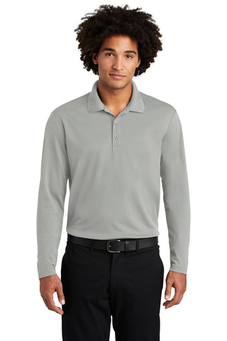 Sport-Tek PosiCharge RacerMesh Long Sleeve Polo (Silver)