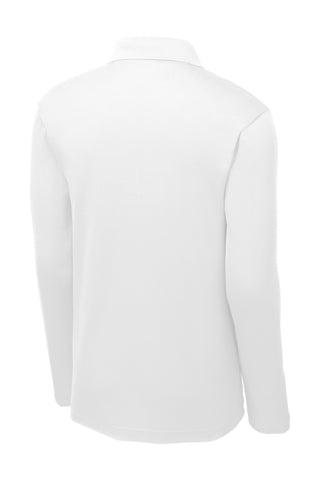 Sport-Tek PosiCharge RacerMesh Long Sleeve Polo (White)