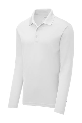 Sport-Tek PosiCharge RacerMesh Long Sleeve Polo (White)