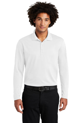 Sport-Tek PosiCharge RacerMesh Long Sleeve Polo (White)