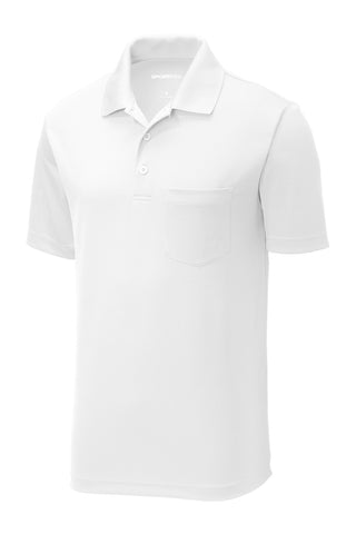 Sport-Tek PosiCharge RacerMesh Pocket Polo (White)