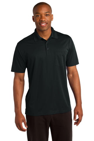 Sport-Tek Micropique Sport-Wick Pocket Polo (Black)