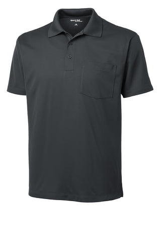 Sport-Tek Micropique Sport-Wick Pocket Polo (Iron Grey)