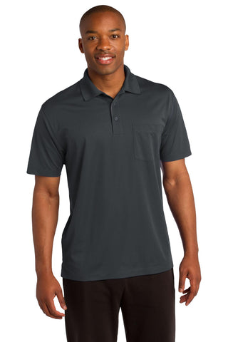 Sport-Tek Micropique Sport-Wick Pocket Polo (Iron Grey)