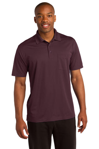 Sport-Tek Micropique Sport-Wick Pocket Polo (Maroon)