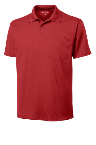 Sport-Tek Micropique Sport-Wick Pocket Polo (True Red)