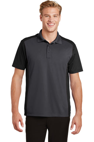 Sport-Tek Colorblock Micropique Sport-Wick Polo (Iron Grey/ Black)