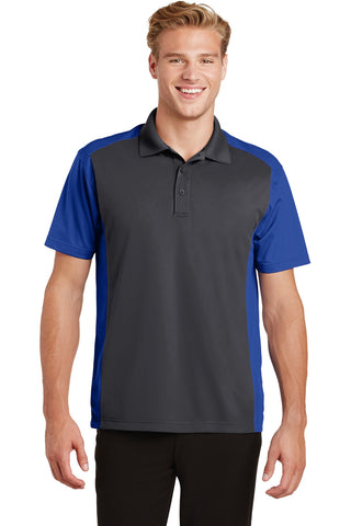 Sport-Tek Colorblock Micropique Sport-Wick Polo (Iron Grey/ True Royal)