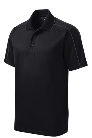 Sport-Tek Micropique Sport-Wick Piped Polo (Black/ Iron Grey)