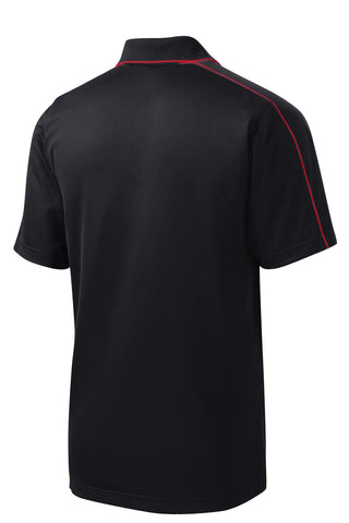 Sport-Tek Micropique Sport-Wick Piped Polo (Black/ True Red)