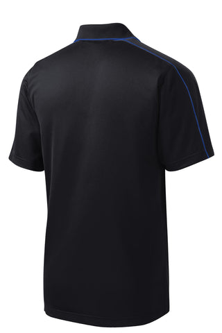 Sport-Tek Micropique Sport-Wick Piped Polo (Black/ True Royal)