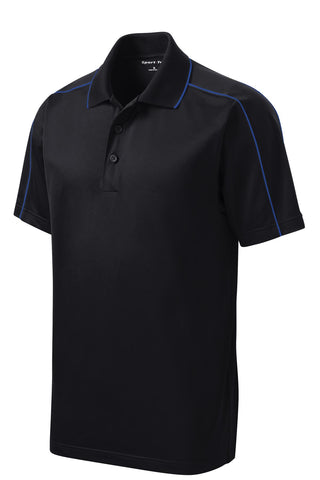 Sport-Tek Micropique Sport-Wick Piped Polo (Black/ True Royal)