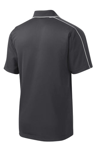 Sport-Tek Micropique Sport-Wick Piped Polo (Iron Grey/ White)