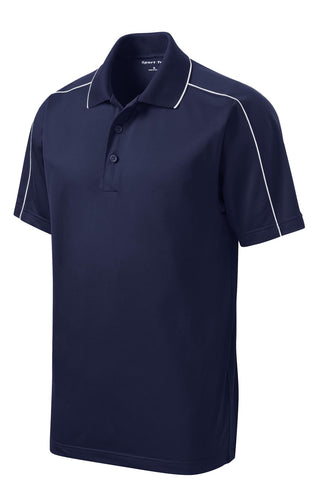 Sport-Tek Micropique Sport-Wick Piped Polo (True Navy/ White)