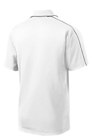 Sport-Tek Micropique Sport-Wick Piped Polo (White/ Iron Grey)