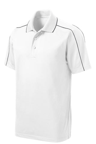 Sport-Tek Micropique Sport-Wick Piped Polo (White/ Iron Grey)