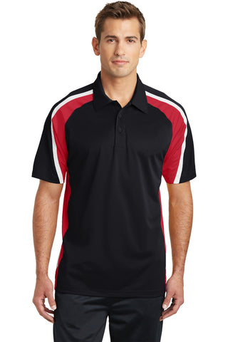 Sport-Tek Tricolor Micropique Sport-Wick Polo (Black/ True Red/ White)