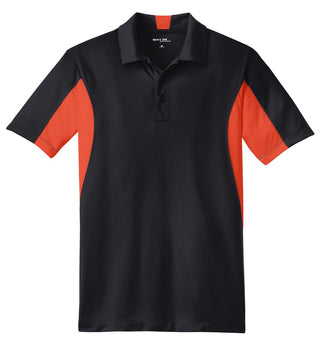 Sport-Tek Side Blocked Micropique Sport-Wick Polo (Black/ Deep Orange)