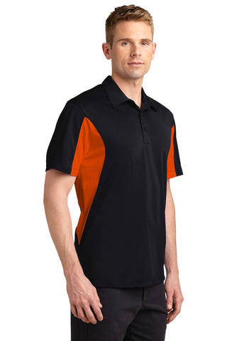 Sport-Tek Side Blocked Micropique Sport-Wick Polo (Black/ Deep Orange)