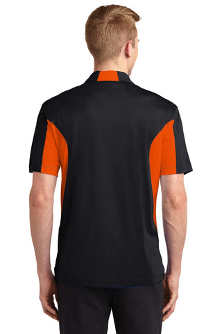 Sport-Tek Tall Side Blocked Micropique Sport-Wick Polo (Black/ Deep Orange)