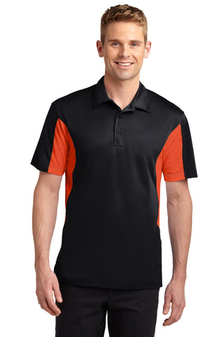 Sport-Tek Side Blocked Micropique Sport-Wick Polo (Black/ Deep Orange)