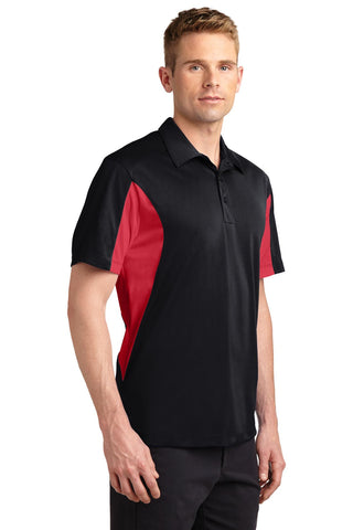 Sport-Tek Side Blocked Micropique Sport-Wick Polo (Black/ True Red)