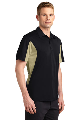 Sport-Tek Side Blocked Micropique Sport-Wick Polo (Black/ Vegas Gold)