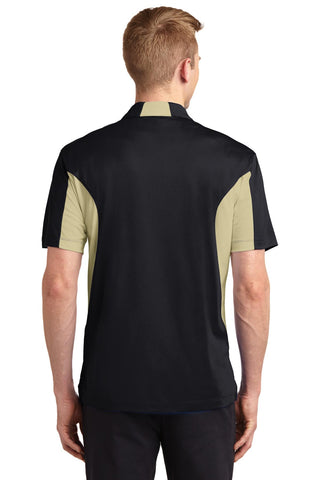 Sport-Tek Side Blocked Micropique Sport-Wick Polo (Black/ Vegas Gold)