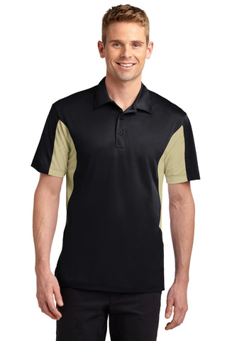 Sport-Tek Side Blocked Micropique Sport-Wick Polo (Black/ Vegas Gold)