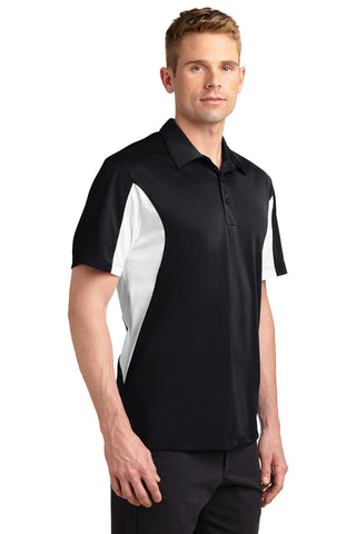 Sport-Tek Side Blocked Micropique Sport-Wick Polo (Black/ White)