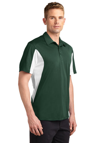 Sport-Tek Side Blocked Micropique Sport-Wick Polo (Forest Green/ White)