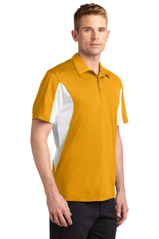 Sport-Tek Side Blocked Micropique Sport-Wick Polo (Gold/ White)