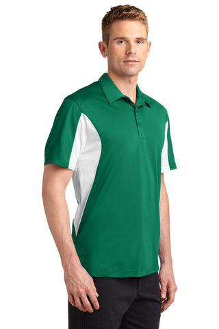 Sport-Tek Side Blocked Micropique Sport-Wick Polo (Kelly Green/ White)