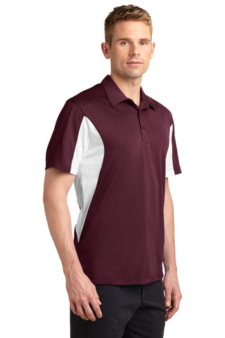 Sport-Tek Side Blocked Micropique Sport-Wick Polo (Maroon/ White)