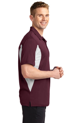 Sport-Tek Side Blocked Micropique Sport-Wick Polo (Maroon/ White)