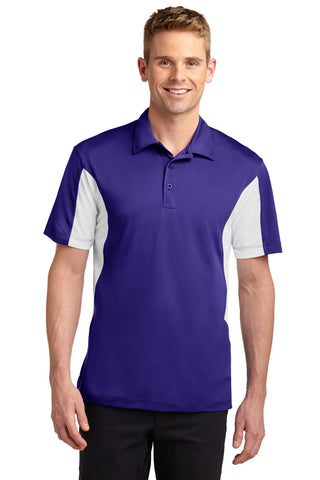 Sport-Tek Side Blocked Micropique Sport-Wick Polo (Purple/ White)