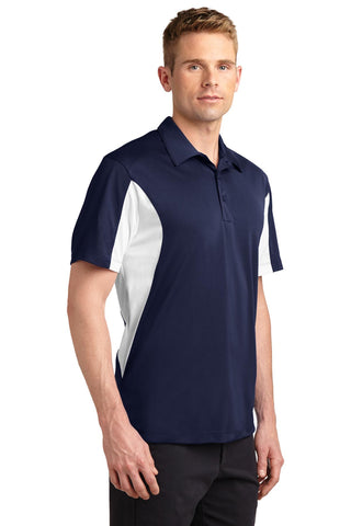 Sport-Tek Side Blocked Micropique Sport-Wick Polo (True Navy/ White)