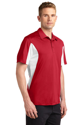 Sport-Tek Side Blocked Micropique Sport-Wick Polo (True Red/ White)