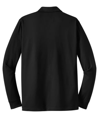 Sport-Tek Long Sleeve Micropique Sport-Wick Polo (Black)